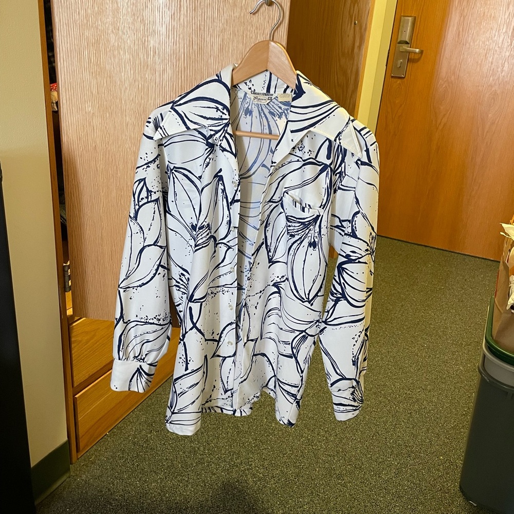 70s disco floral shirt
